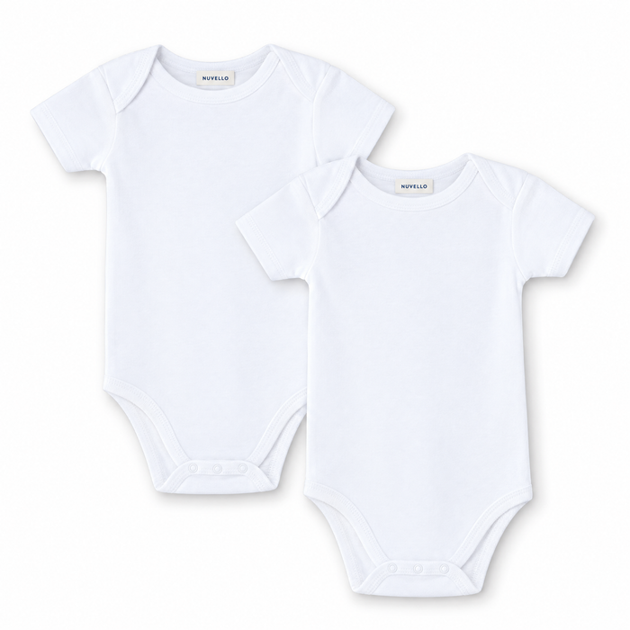 Pack 2 Bodies Calados Manga Corta Bebé – Blanco
