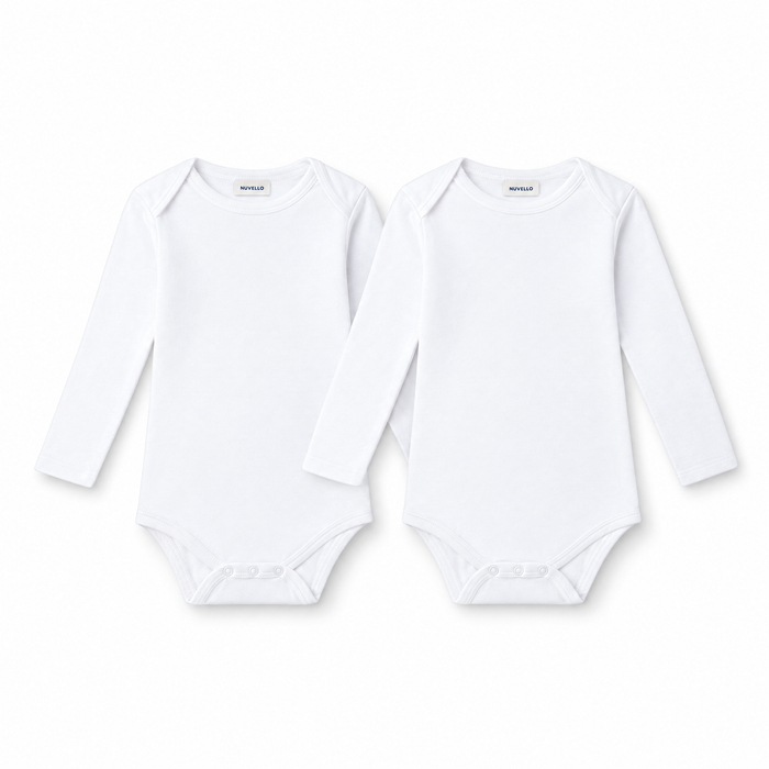 Pack 2 Bodies Manga Larga Bebé – Blanco Básico