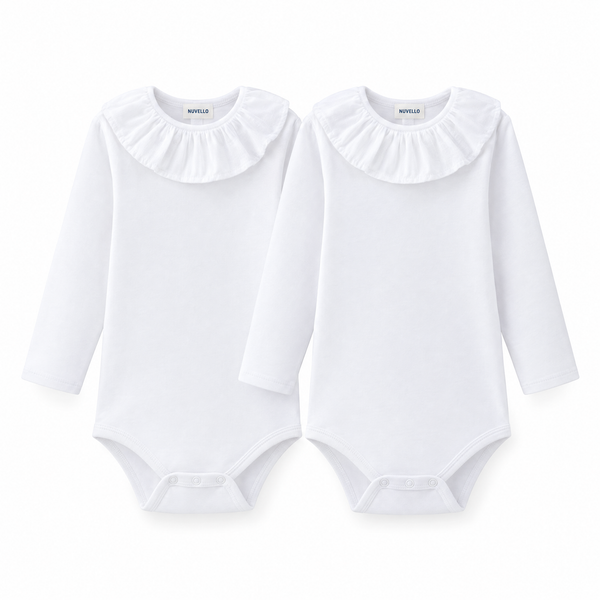 Pack 2 Bodies Manga Larga Cuello Popelín Bebé – Blanco
