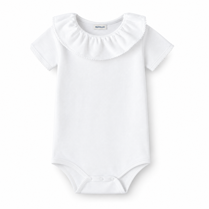 Pack 2 Bodies Manga Corta Volante Puntilla Bebé – Blanco