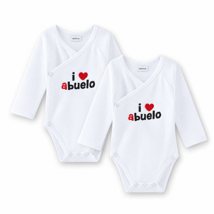 Pack 2 Bodies Cruzados Manga Larga – I Love Abuelo y Abuela