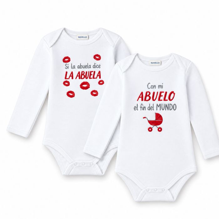 Pack 2 Bodies Manga Larga – Frases Abuelo y Abuela