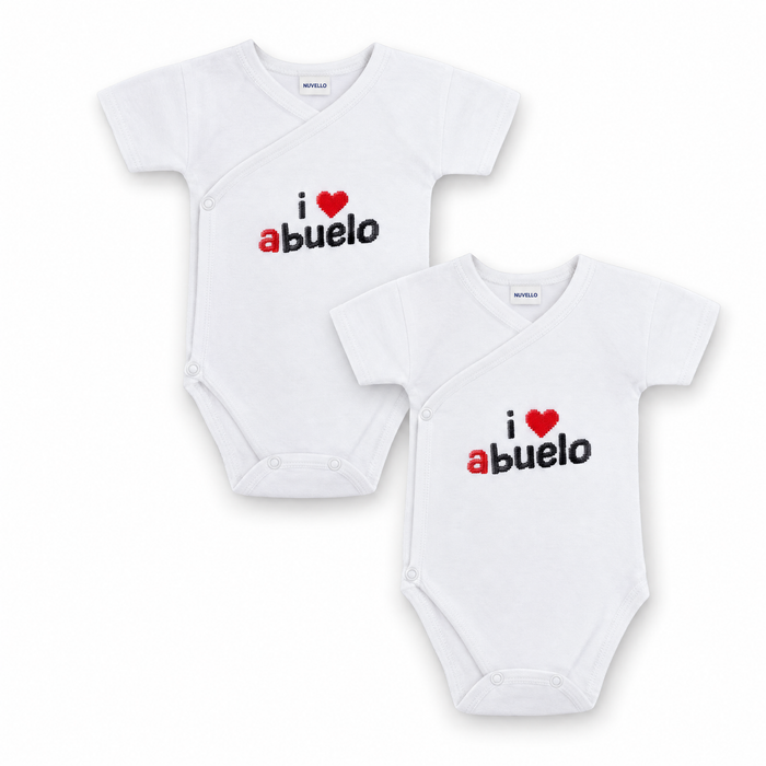Pack 2 Bodies Cruzados Manga Corta – I Love Abuelo y Abuela