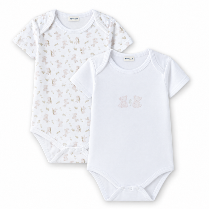 Pack 2 Bodies Manga Corta Bebé Niña – Conejitos Blanco