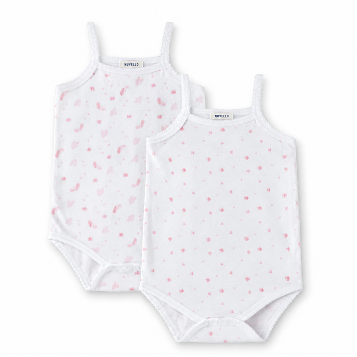 Pack 2 Bodies de Tirantes Bebé Niña – Lunares Rosa