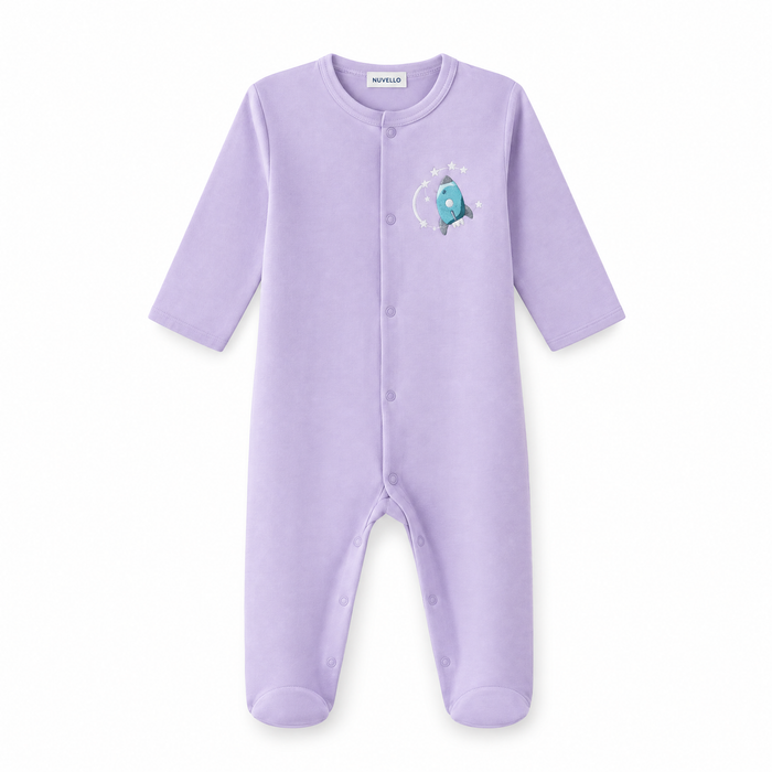 Pijama Algodón Bebé Niña – Lila Pajarito