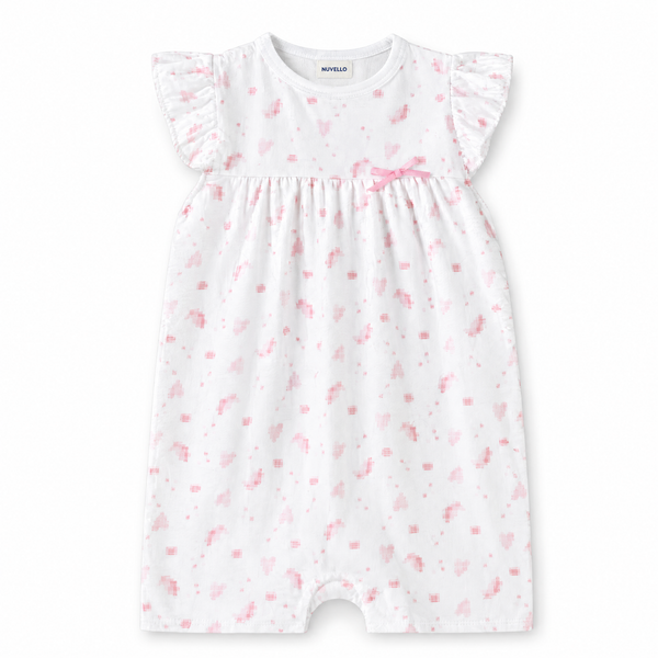 Pelele Corto Bebé Niña – Lacito Estampado Rosa