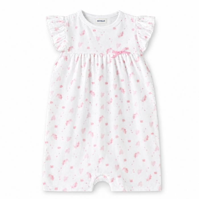 Pelele Corto Bebé Niña – Lacito Estampado Rosa