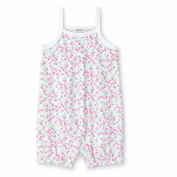 Pelele Corto de Tirantes Bebé Niña – Florecitas Rosa