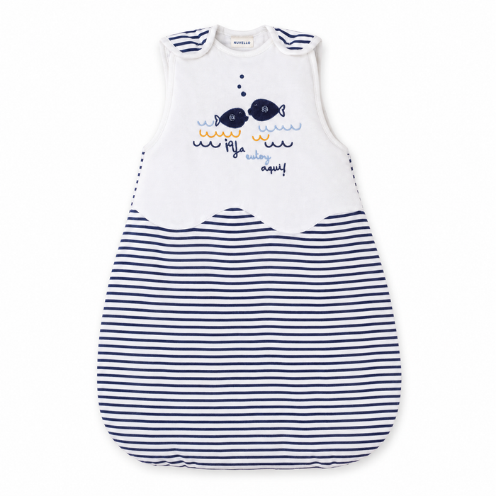 Saco de Dormir Bebé – Ballenas Rayas Marino