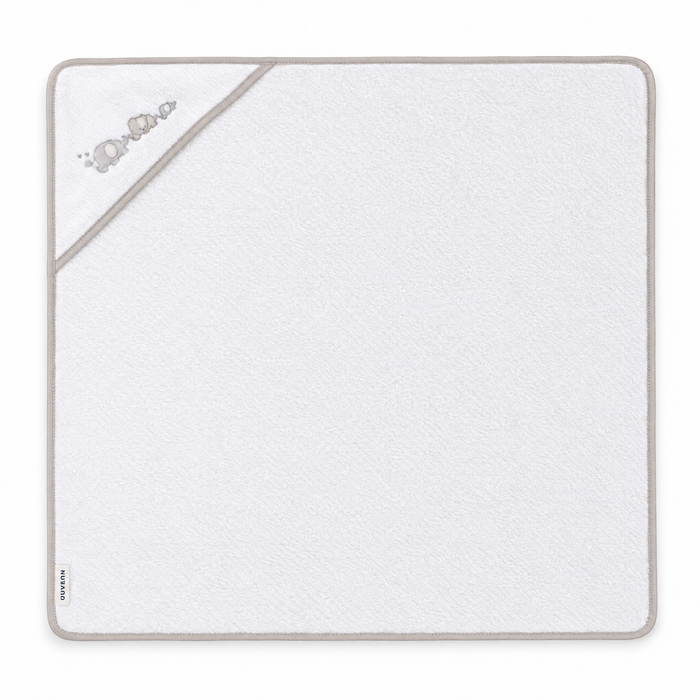 Toalla Capa de Baño Bebé – Blanco y Gris